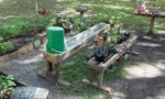 3 - made another mobile bench, still in disarray, about to dissemble the raised-beds.jpg