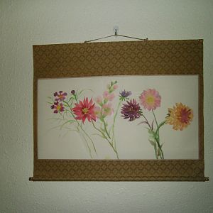 Flower Watercolor Scroll For Sale